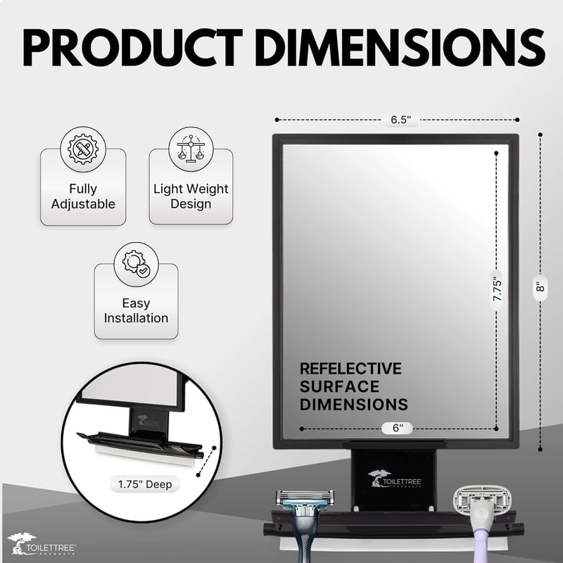 Fog-Free Shower Mirror for Shaving
