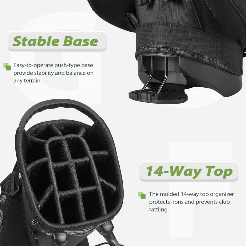 Lightweight 14-Way Golf Stand Bag for Men & Women