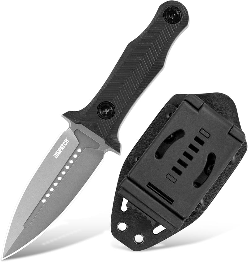 Tactical Fixed Blade Knife, G10 Handle & Kydex Sheath