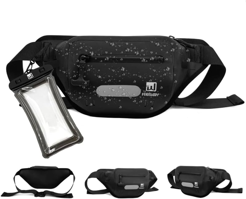 Waterproof Dry Bag Fanny Pack for Water Sports – Black
