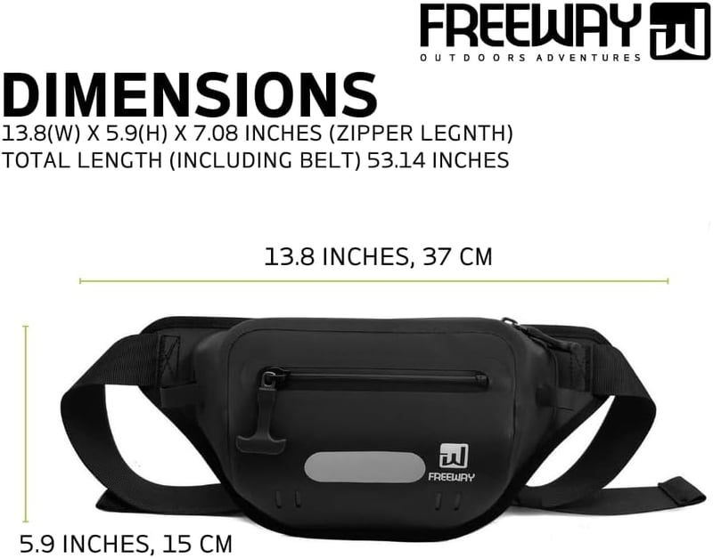 Waterproof Dry Bag Fanny Pack for Water Sports – Black