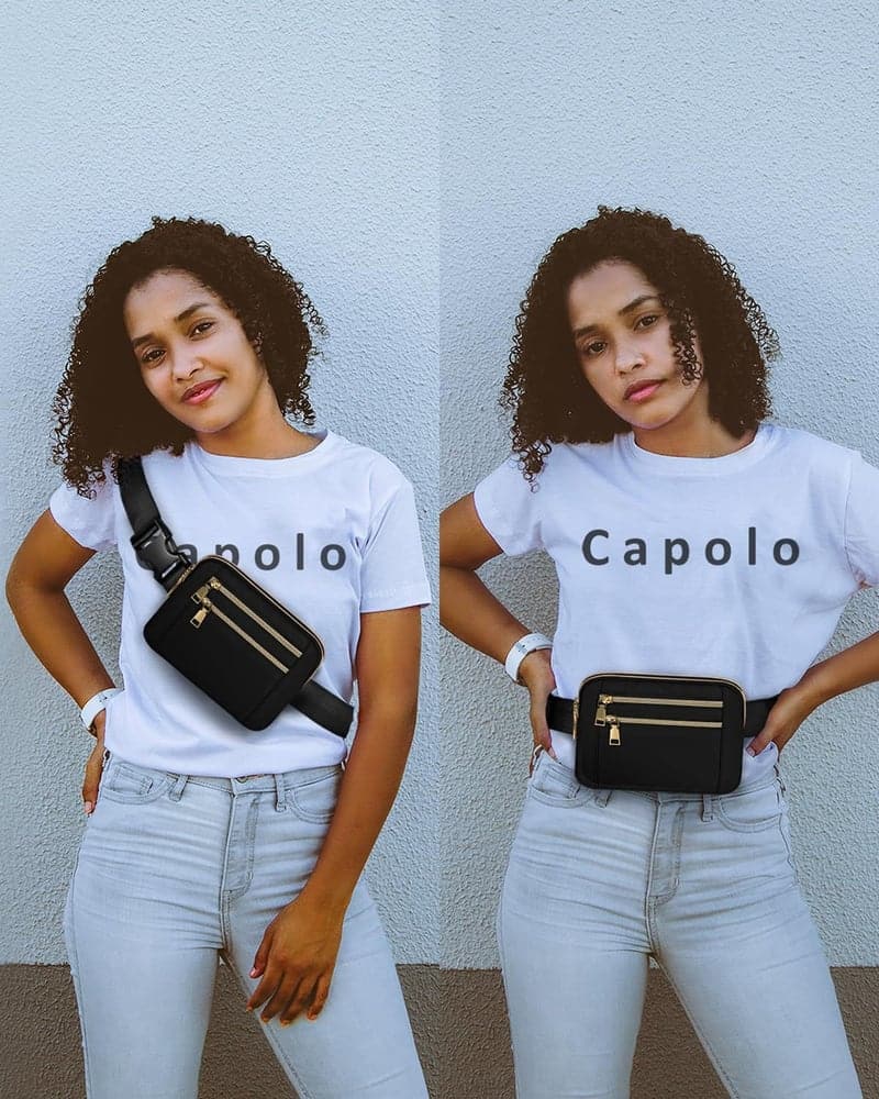 Fashion Waterproof Fanny Pack with Adjustable Strap & 4 Pockets