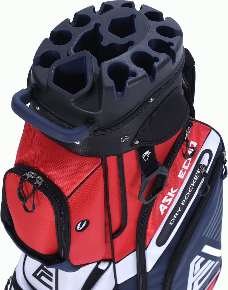 Golf Cart Bag with 14-Way Divider and Rain Cover for Men
