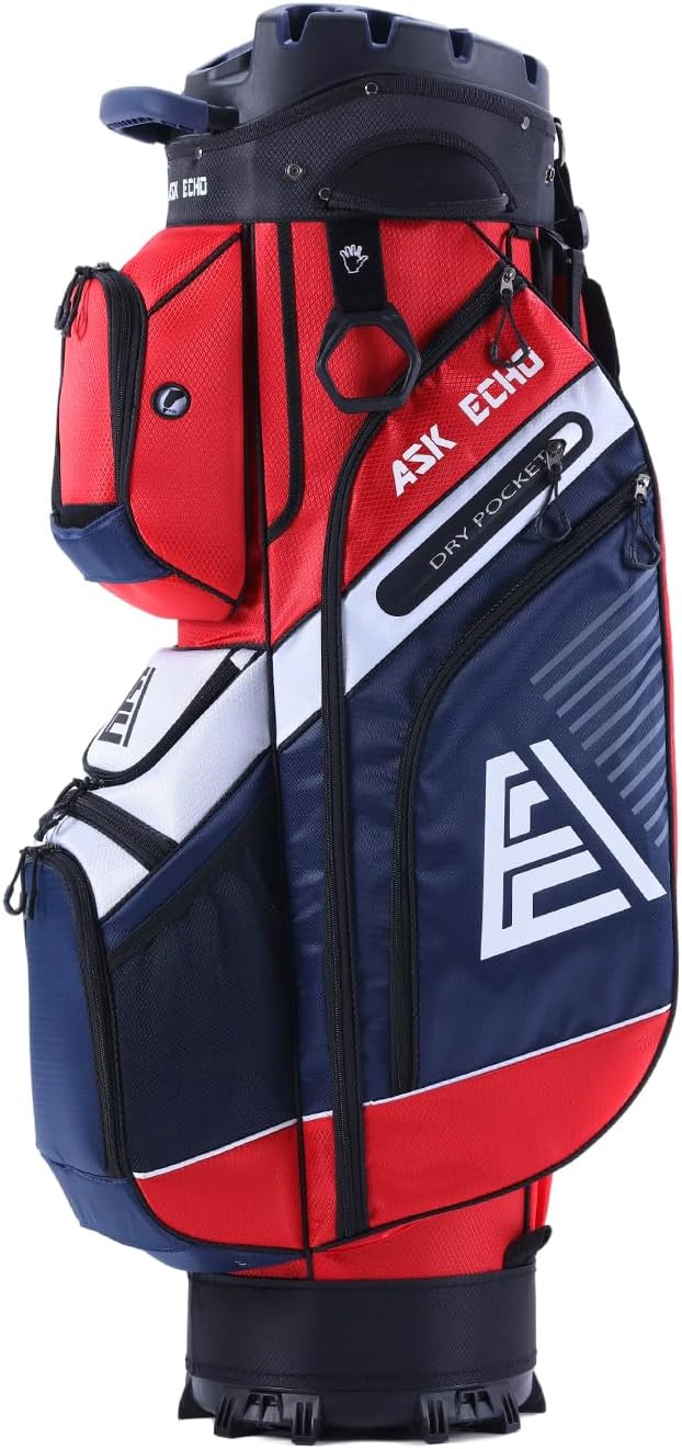 Golf Cart Bag with 14-Way Divider and Rain Cover for Men