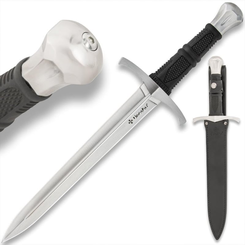 Combat Dagger with Sheath, 1060 Carbon Steel Blade