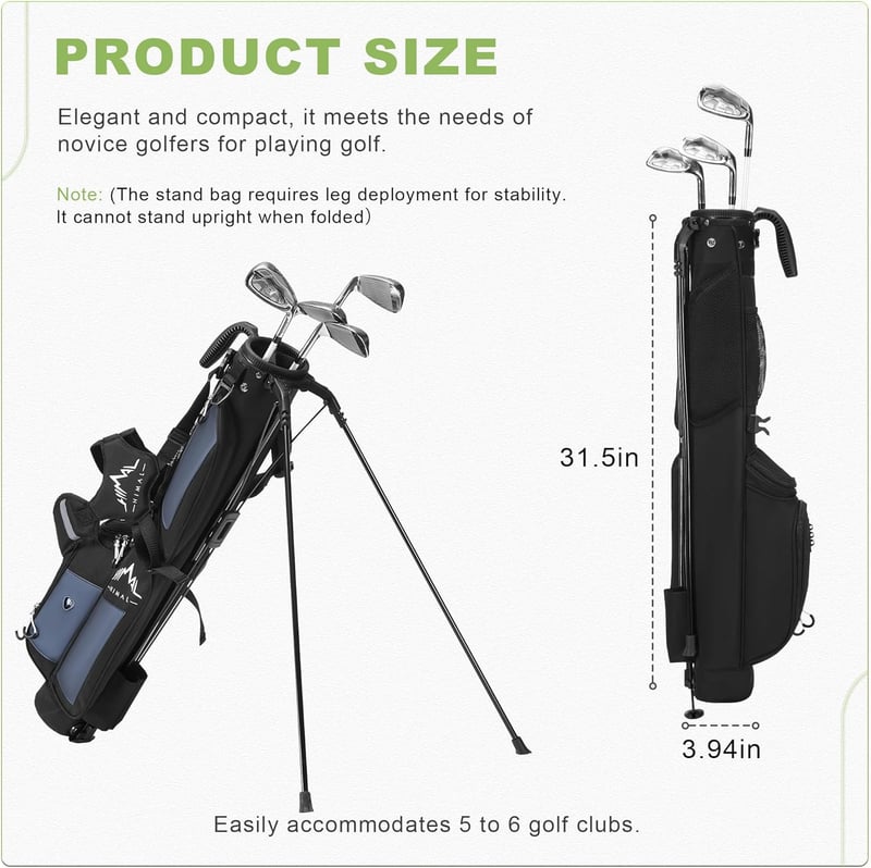 Golf Stand Carry Bag – Lightweight, Durable, Fits 5-6 Clubs
