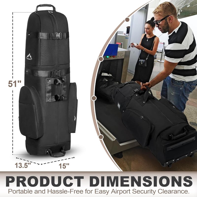Golf Travel Bag with Wheels - 600D Soft-Sided Club Protector