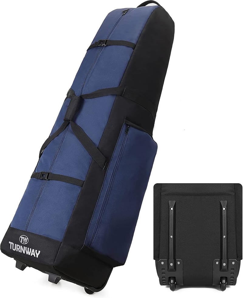Foldable Waterproof Golf Travel Bag with Wheels, Heavy-Duty 900D Polyester