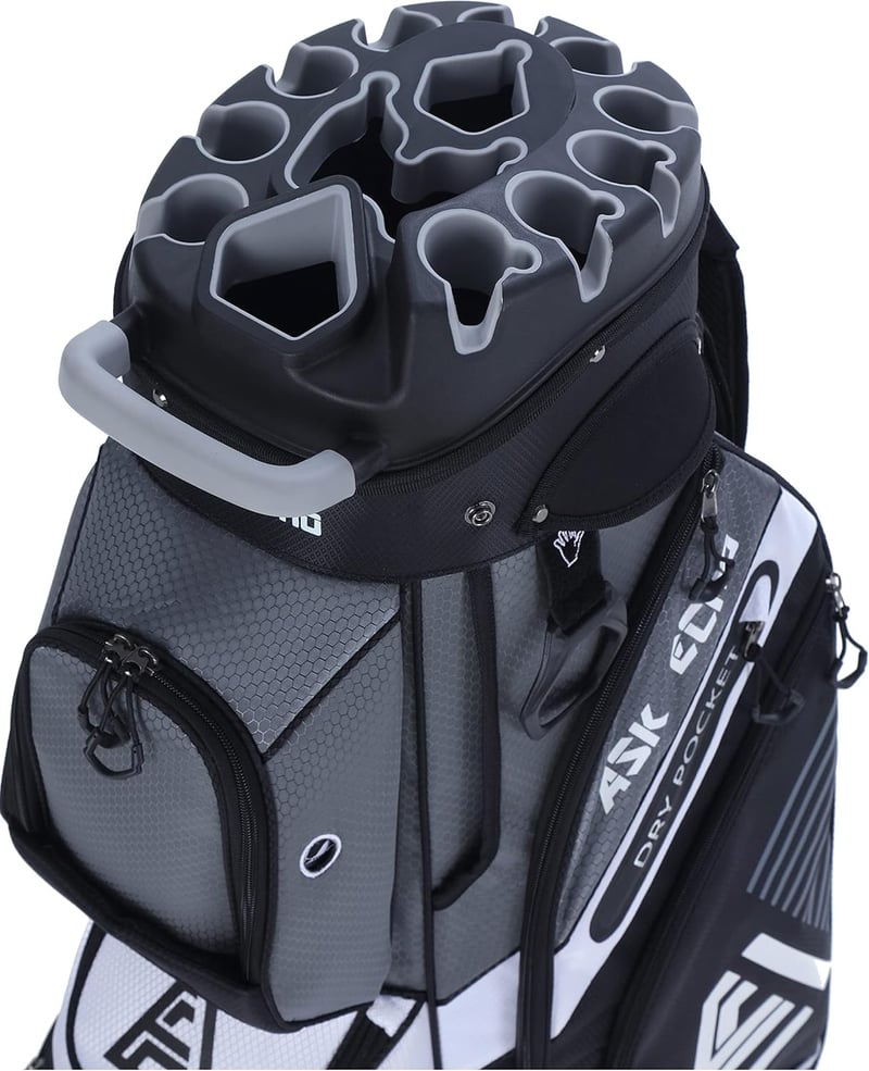 Golf Cart Bag with 14-Way Divider and Rain Cover for Men