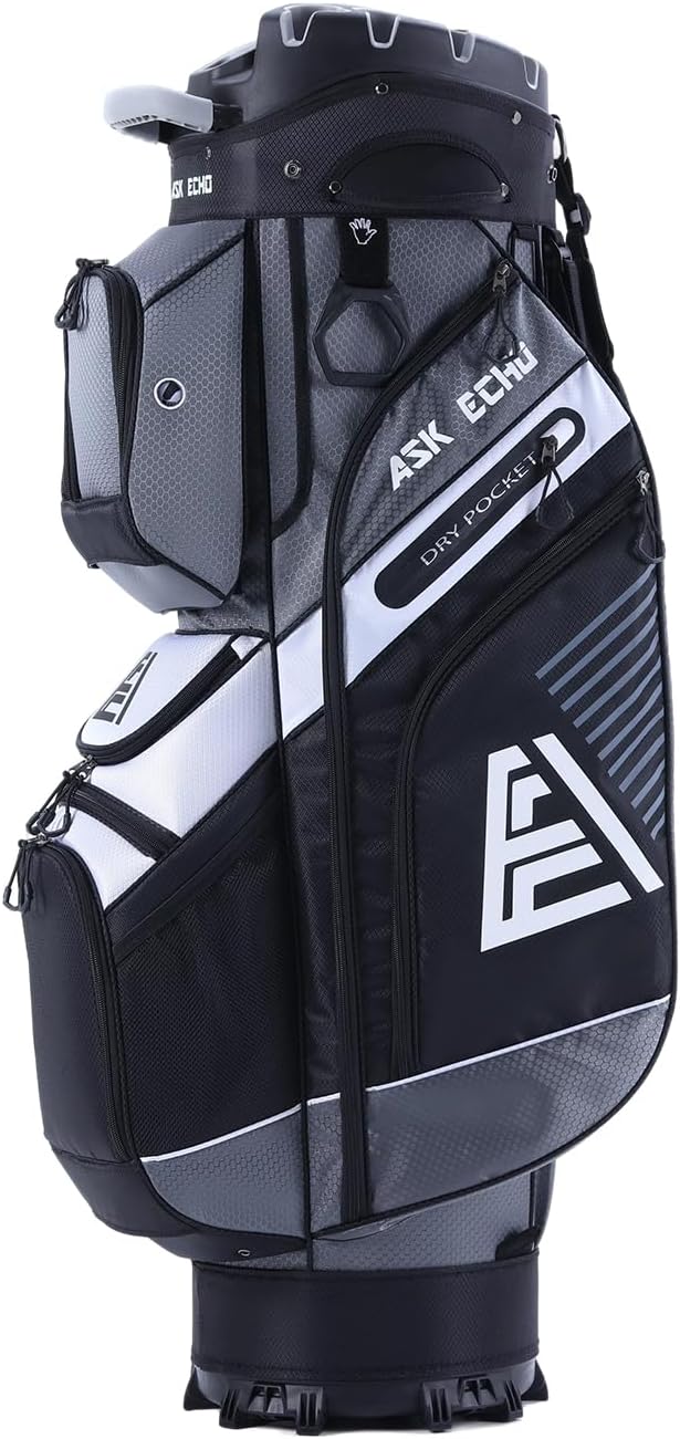 Golf Cart Bag with 14-Way Divider and Rain Cover for Men