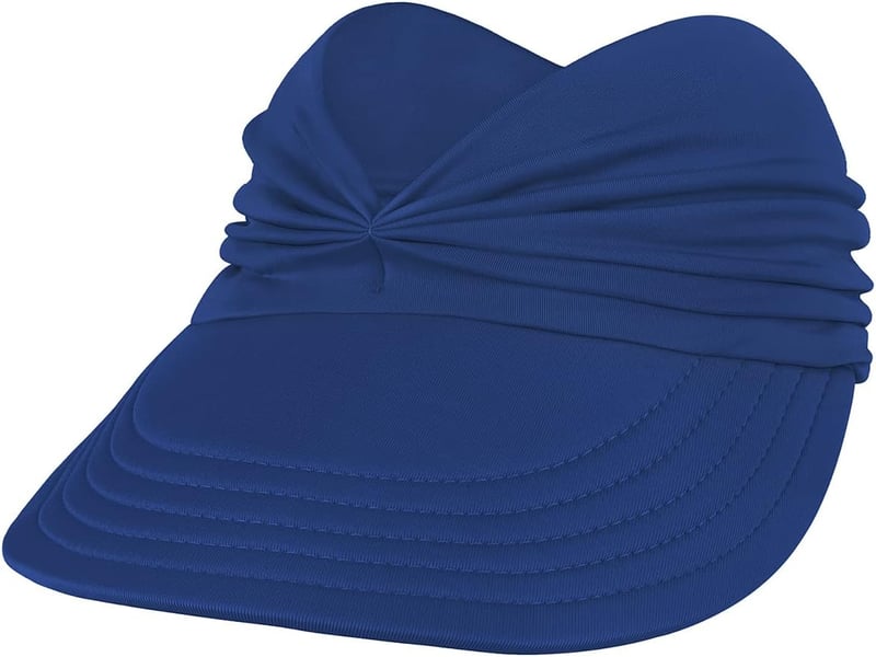Women's UV Protection Wide-Brim Sun Visor Hat with Ponytail Slot
