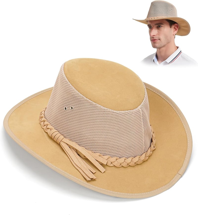 Summer Wide Brim Mesh Sun Hat for Men Outdoor Activities