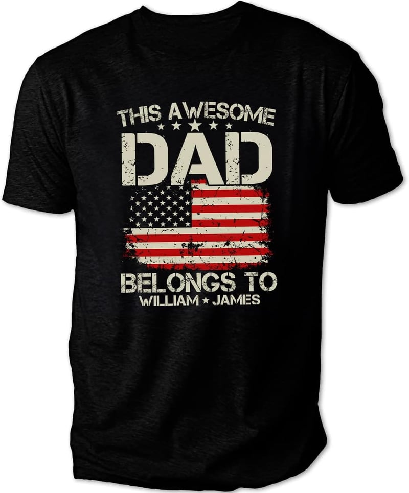 Dad Shirt With Custom Kids' Names - Birthday or Father's Day Gift