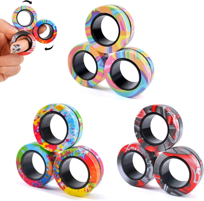 Magnetic Fidget Rings Set – Anxiety Relief Toy for Teens & Adults