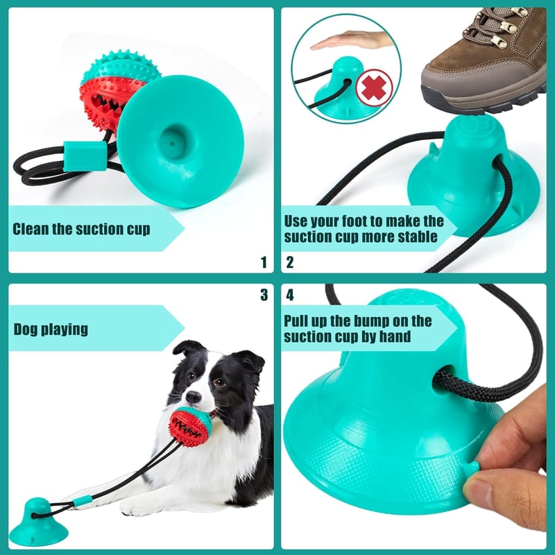 Dog Chew Toys for Aggressive Chewers with Treat Dispenser (Blue)