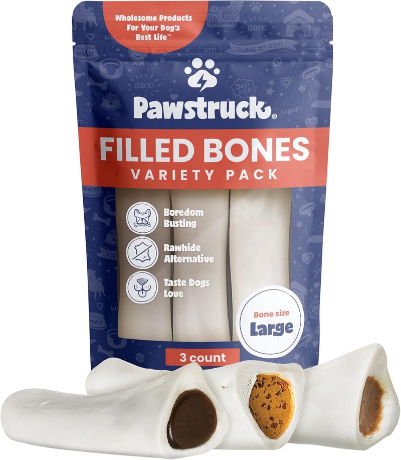 Filled Dog Bones Variety Pack - Peanut Butter, Cheese & Beef, 3 ct