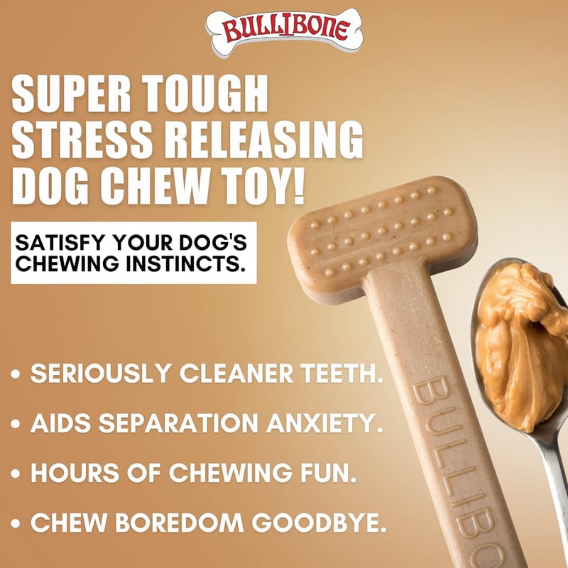 Peanut Butter Nylon Dog Chew Toy – Small, Dental Care Bone