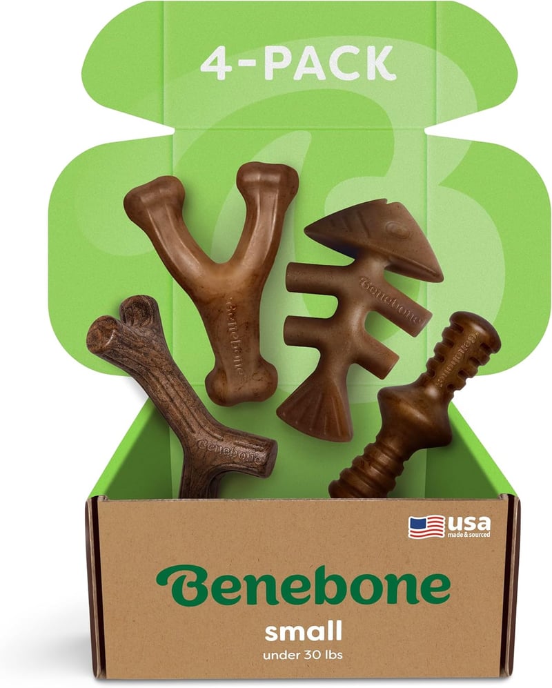 Small Dog Chew Toys 4-Pack for Aggressive Chewers, Made in USA