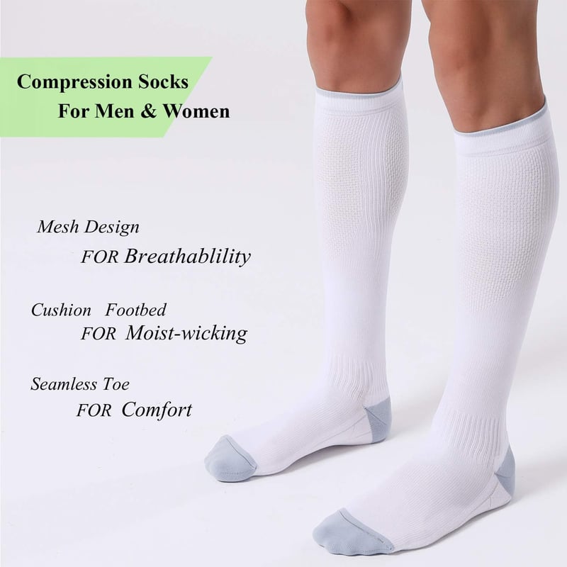 Compression Socks for Women & Men 20-30mmHg Circulation Support