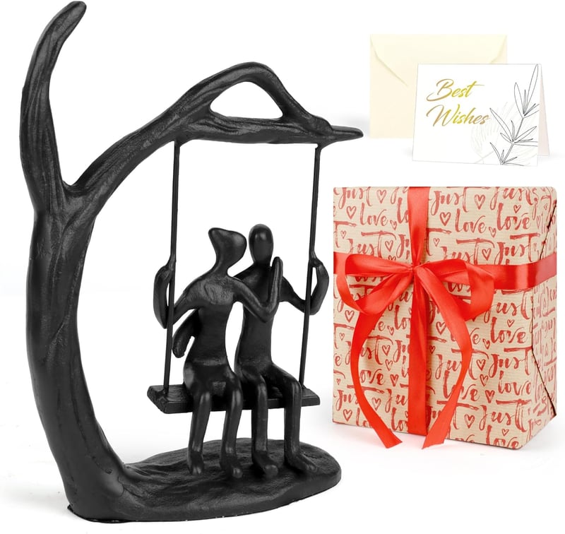 Anniversary Iron Couple Statue Decor