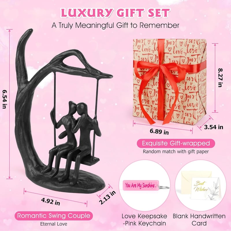 Anniversary Iron Couple Statue Decor