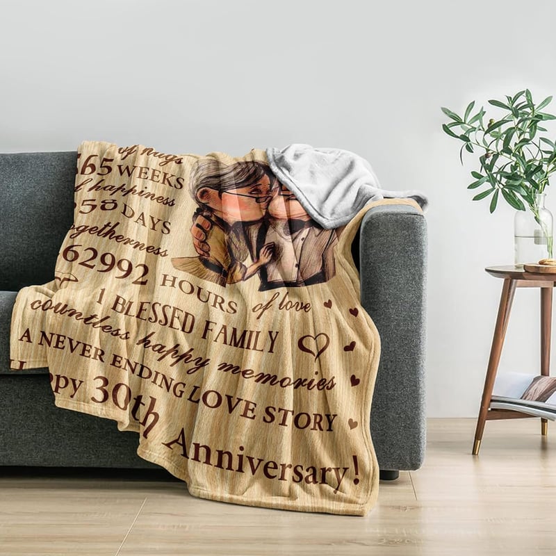30th Anniversary Blanket for Couples, 60