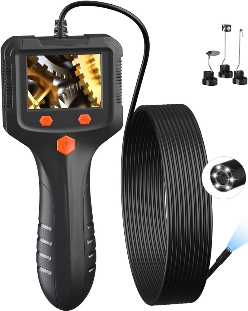 1080P Borescope Camera with 16.4ft Semi-Rigid Cable