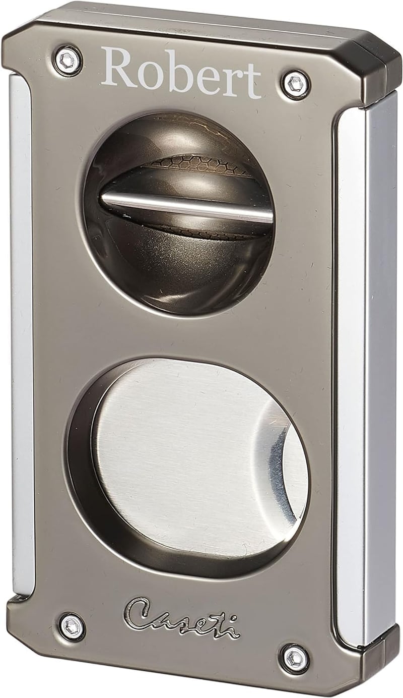 Personalized Caseti 3-in-1 Cigar Cutter with Guillotine & Wedge