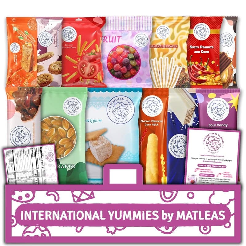 International Snack Box with 12 Exotic Treats
