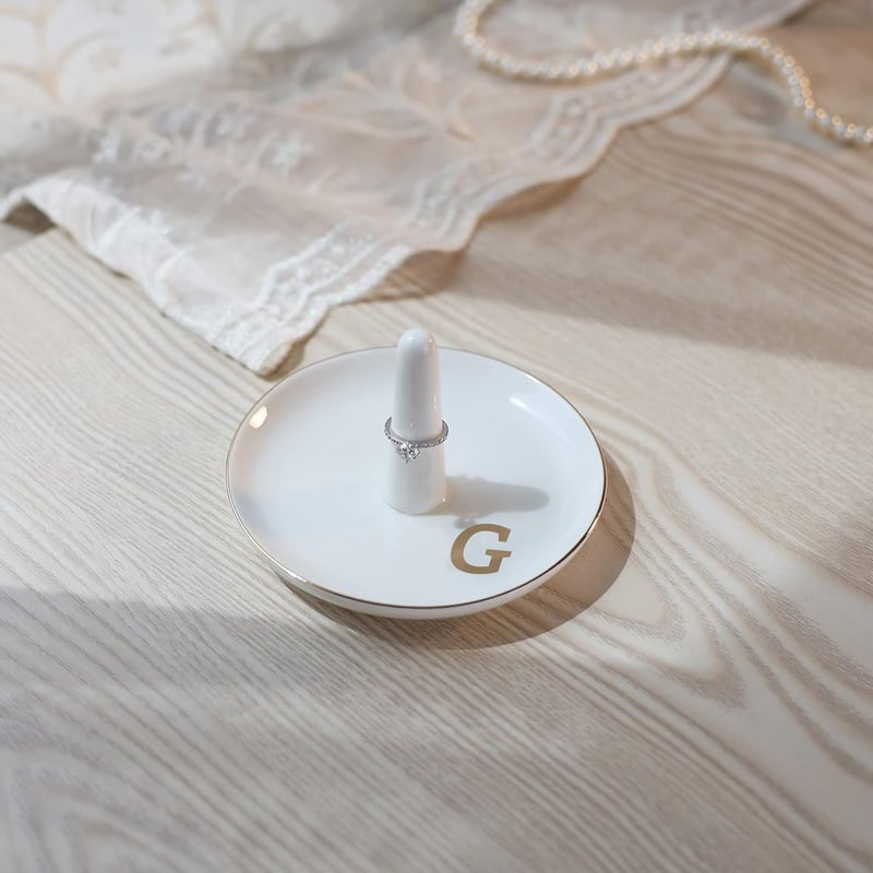 Personalized Monogram Ceramic Jewelry Tray – Gifts for Women