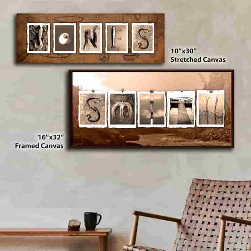 Fishing Name Alphabet Art, Personalized Wall Decor (6.5