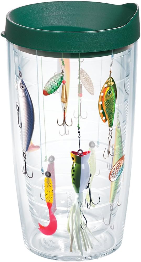 Fishing Lures Insulated Tumbler, 16oz Double-Walled USA-Made