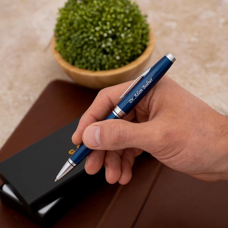 Graduation Cross Pen: Blue Lacquer & Chrome
