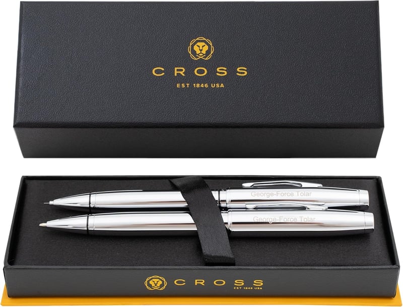 Personalized Pen & Pencil Set - Engraved Chrome
