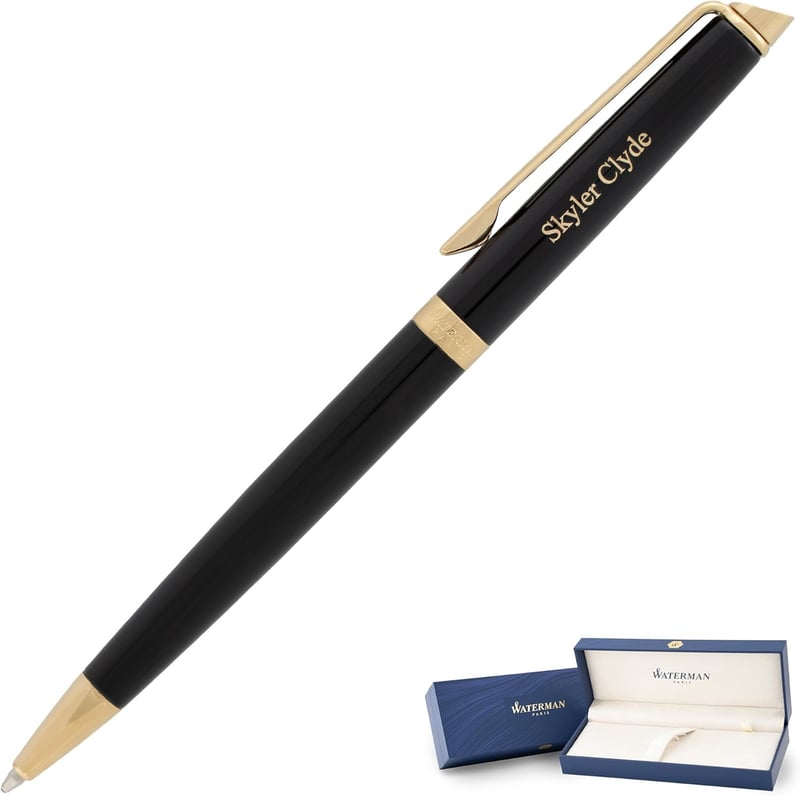 Graduation Pen: Black Lacquer with Gold Trim