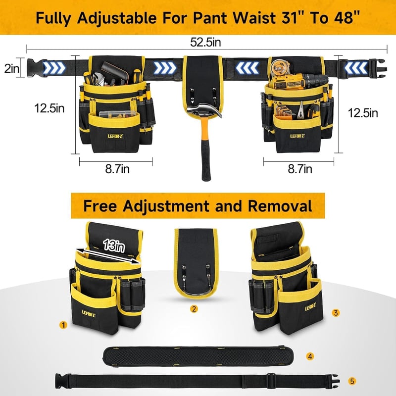 Men's 27-Pocket Heavy Duty Tool Belt