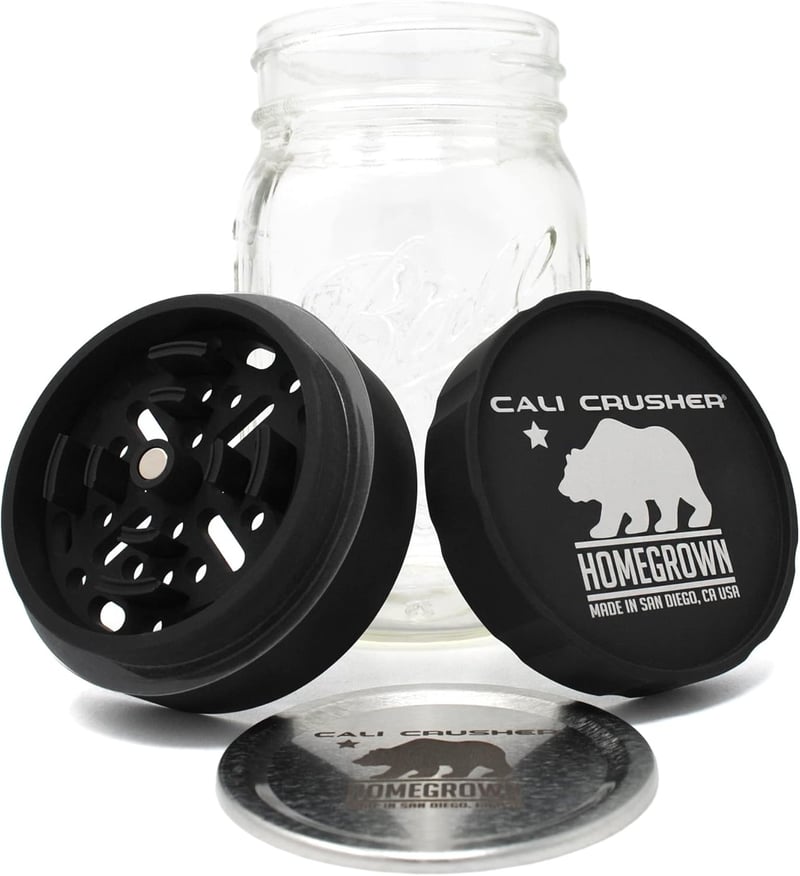 Herb & Spice Grinder Set - Black Mason Jar Design