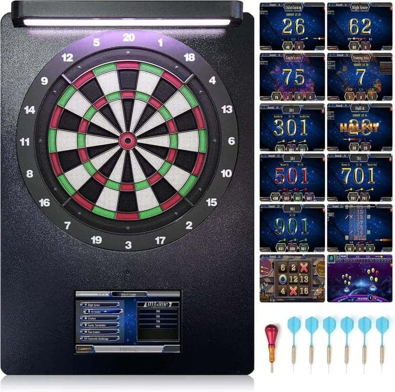 Electronic Dart Board with Touchscreen & Auto-Scoring System