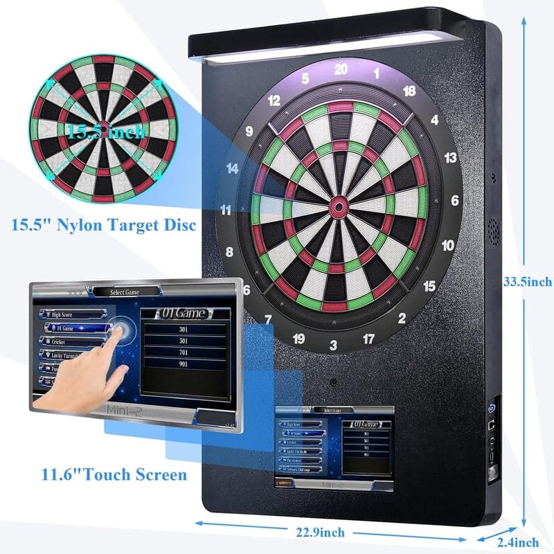 Electronic Dart Board with Touchscreen & Auto-Scoring System
