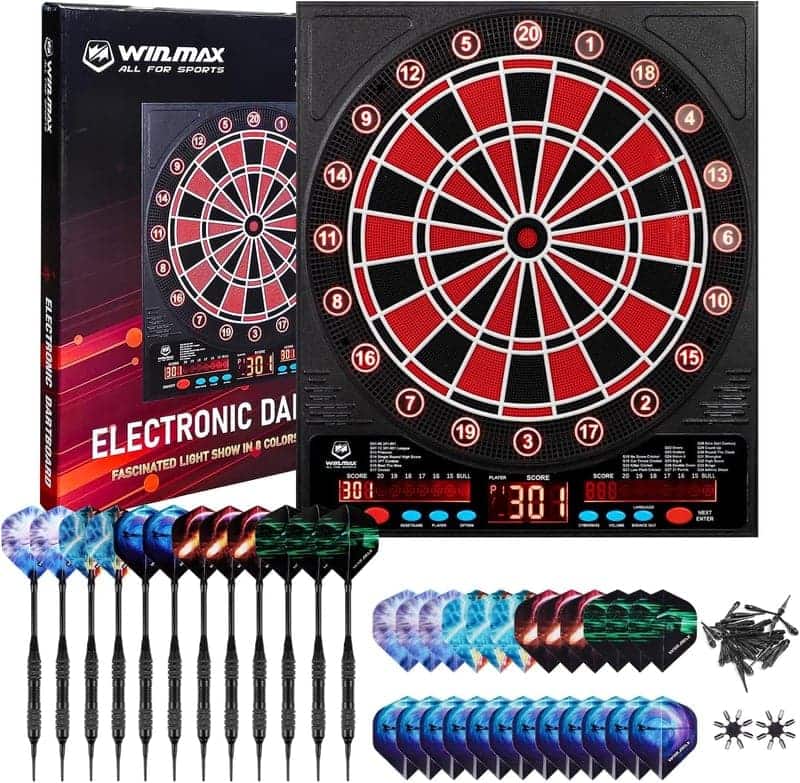 Electronic Dartboard with LED Display & 12 Darts for Adults