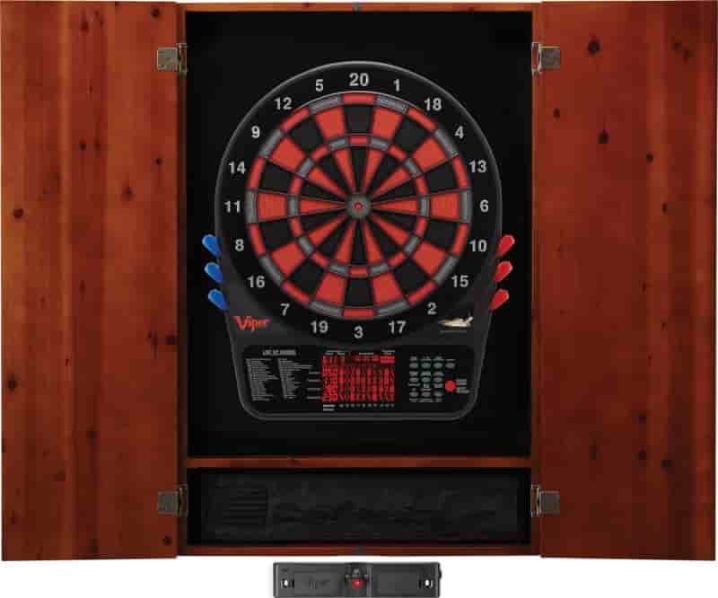 Electronic Dartboard Cabinet Bundle with Soft-Tip Darts & Storage