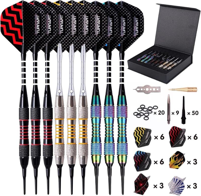 Soft Tip Darts Set for Electronic Dartboard – 18g with Case