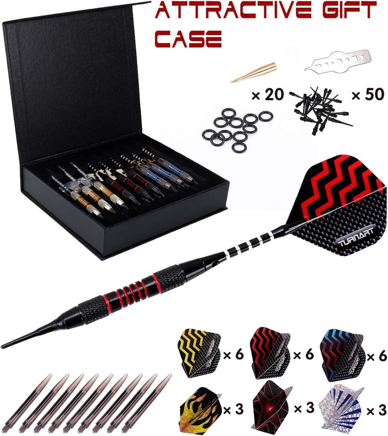 Soft Tip Darts Set for Electronic Dartboard – 18g with Case