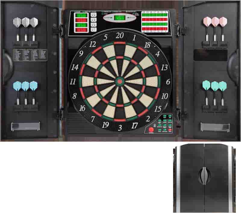 Titanium Electronic Dartboard with Cabinet, Black