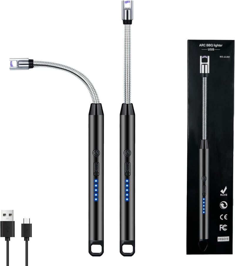 Electric Candle Lighter Set, Flameless Arc, Flexible Neck