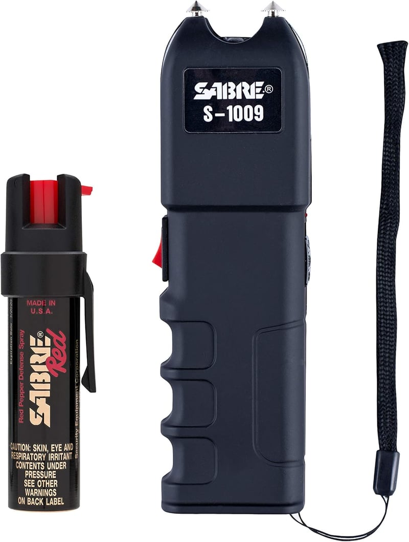 Self-Defense Kit: Pepper Spray & Stun Gun with LED Flashlight