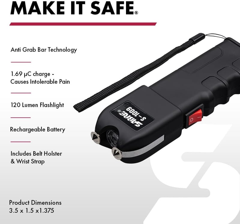 Self-Defense Kit: Pepper Spray & Stun Gun with LED Flashlight