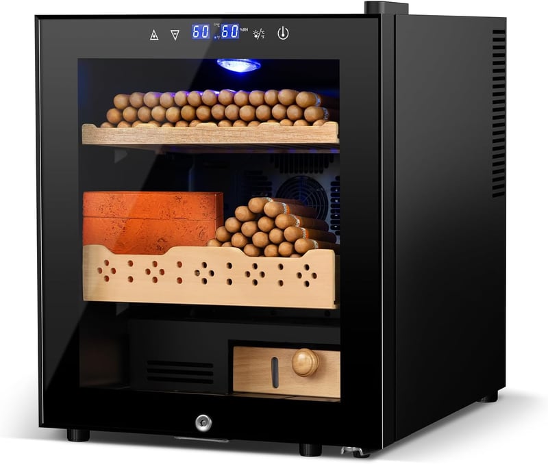 Father's Day Electric Cigar Humidor, 300-Count with Cooling & Lock