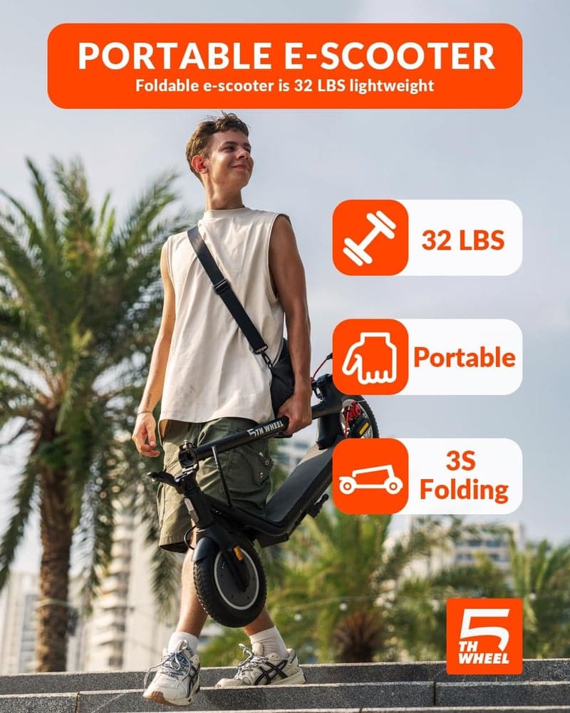 5TH WHEEL V20 Pro Foldable Electric Scooter, 350W, 18 MPH, APP Control