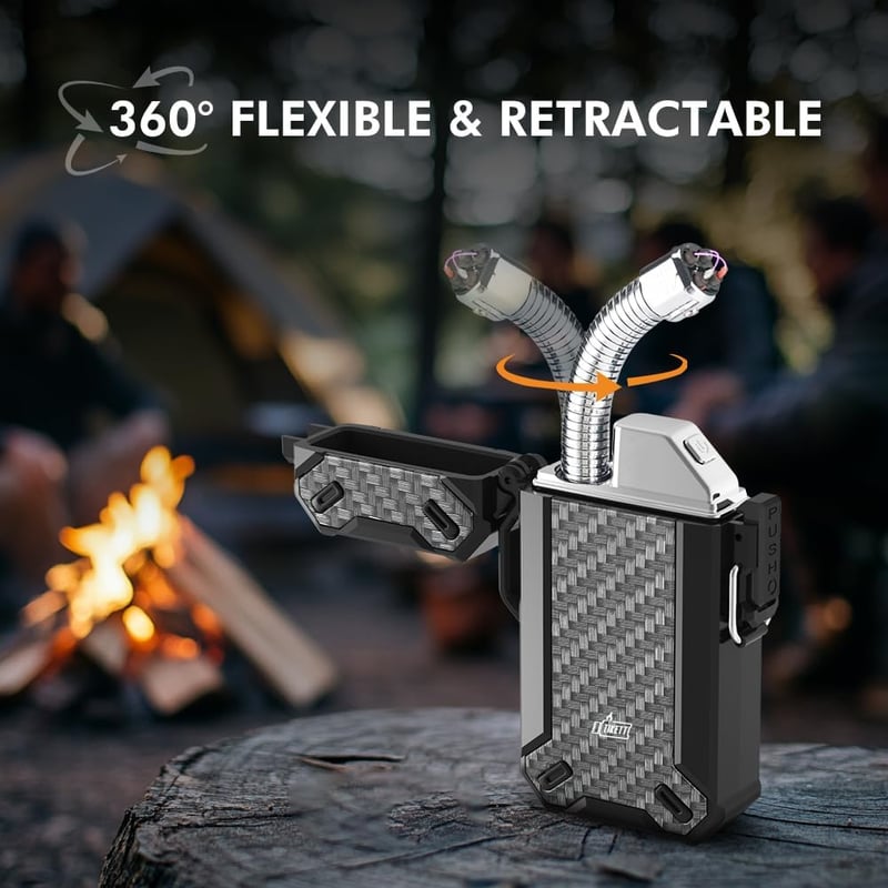 Windproof USB Camp Lighter with Flexible Neck